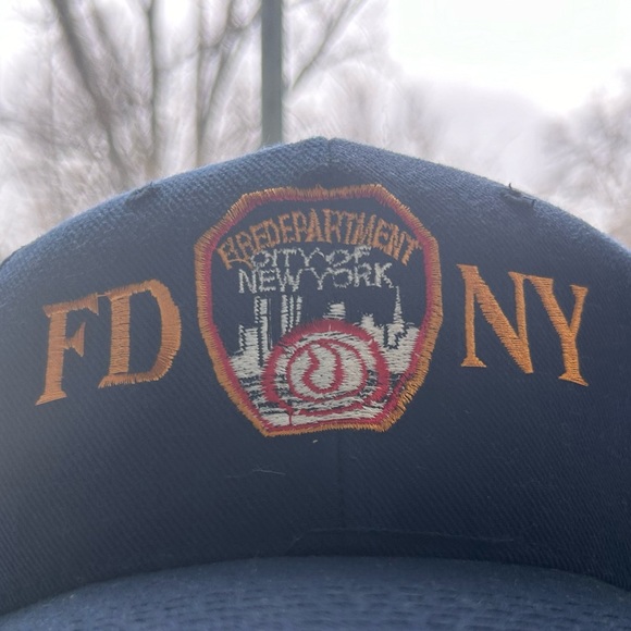 Vintage FDNY Fire Dept NY blue and gold embroidered hat Velcro NWOT - Picture 7 of 7